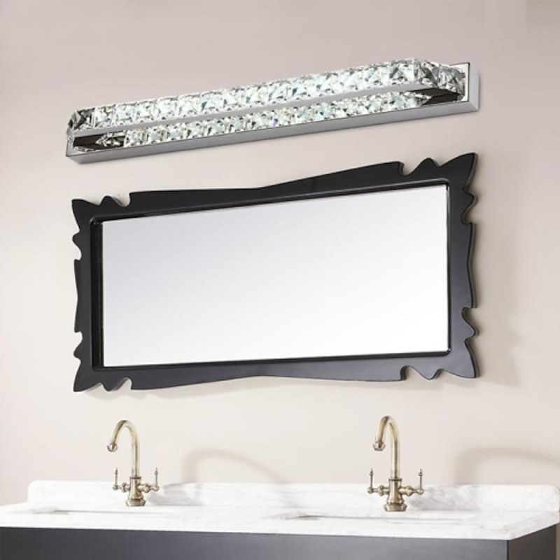 LED Mirror Front Lamp Crystal Stainless Steel 14W 56cm Bathroom Lighting Iron Wall Light IP24 90-240V LED Vanity Lights