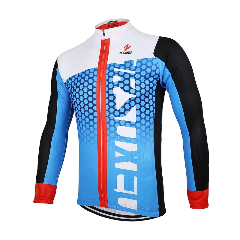 Arsuxeo Men's Long Sleeve Cycling Jersey Black / Green White+Red Bule / Black Bike Jersey Top Breathable Quick Dry Anatomic Design Sports 100% Polyester Mountain Bike MTB Road Bike Cycling Clothing4