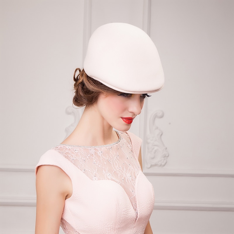 Wool Tulle Hats Headpiece Elegant Classical Feminine Style2