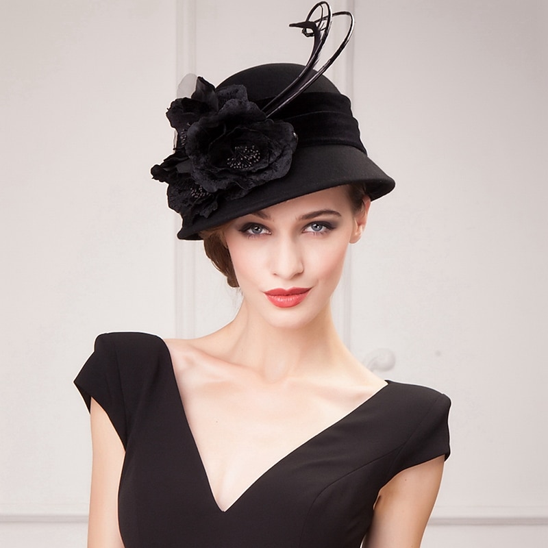 Fashion  Wool  Ladies Party /Casual / Outdoor Hat With Floral (more color)4