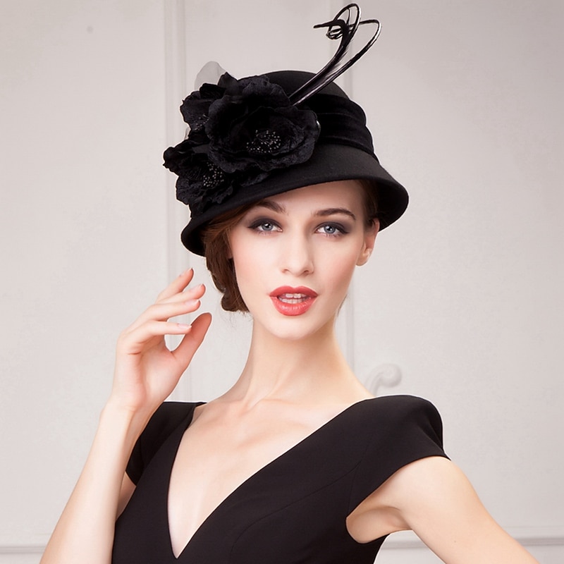 Fashion  Wool  Ladies Party /Casual / Outdoor Hat With Floral (more color)2