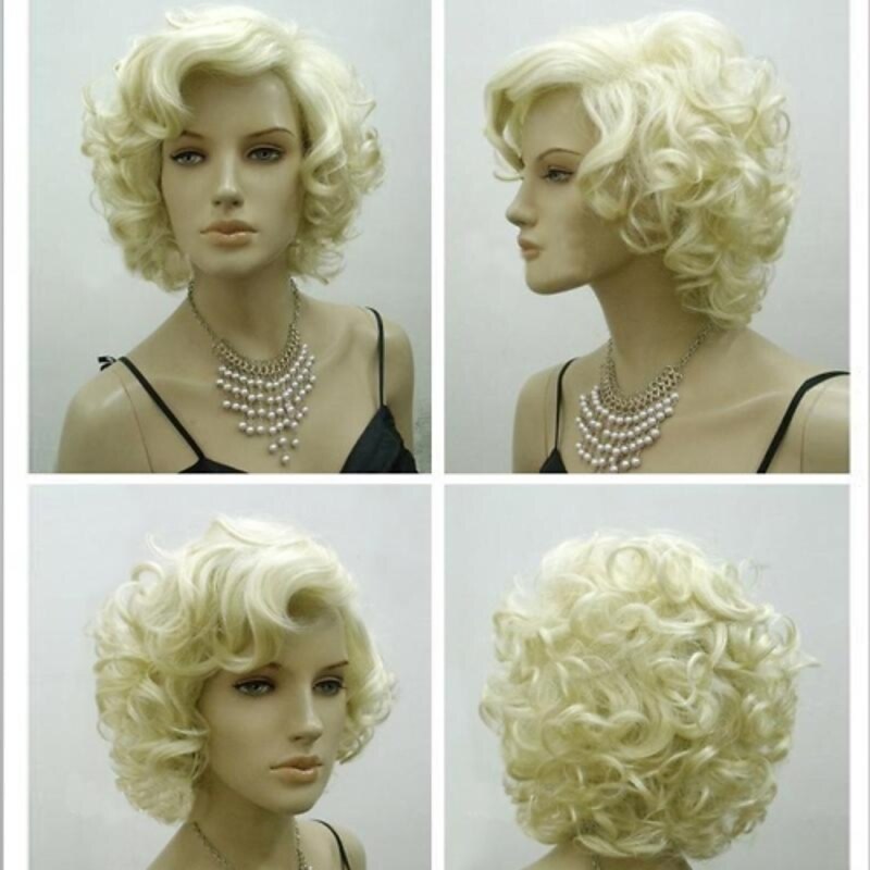 Roaring 20S Wig Synthetic Wig Curly Curly Wig Blonde Short Light Blonde Synthetic Hair 4 Inch Women's Silver Blonde Strongbeauty Halloween Wigs2