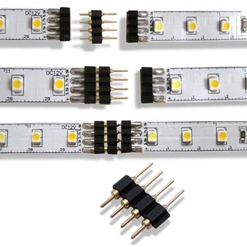 5pcs DIY 4 pin LED Strip Light Lighting Accessory Plastic Electrical Connector for 3528 5050 SMD3