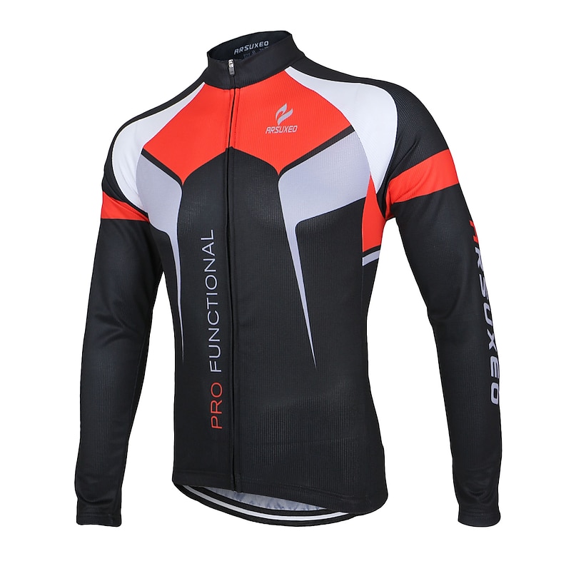Men's Cycling Jersey Patchwork Long Sleeve Bike Jacket Jersey Top with 3 Rear Pockets Mountain Bike MTB Road Bike Cycling Quick Dry Anatomic Design Front Zipper Antistatic Sports Black White Yellow2