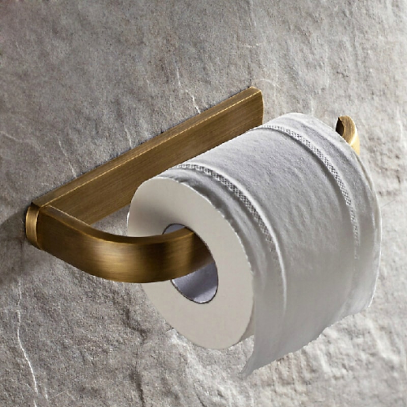 Antique Brass Toilet Roll Paper Holders,Towel Ring Hangers Bath Collection Set Wall Modern Mount3