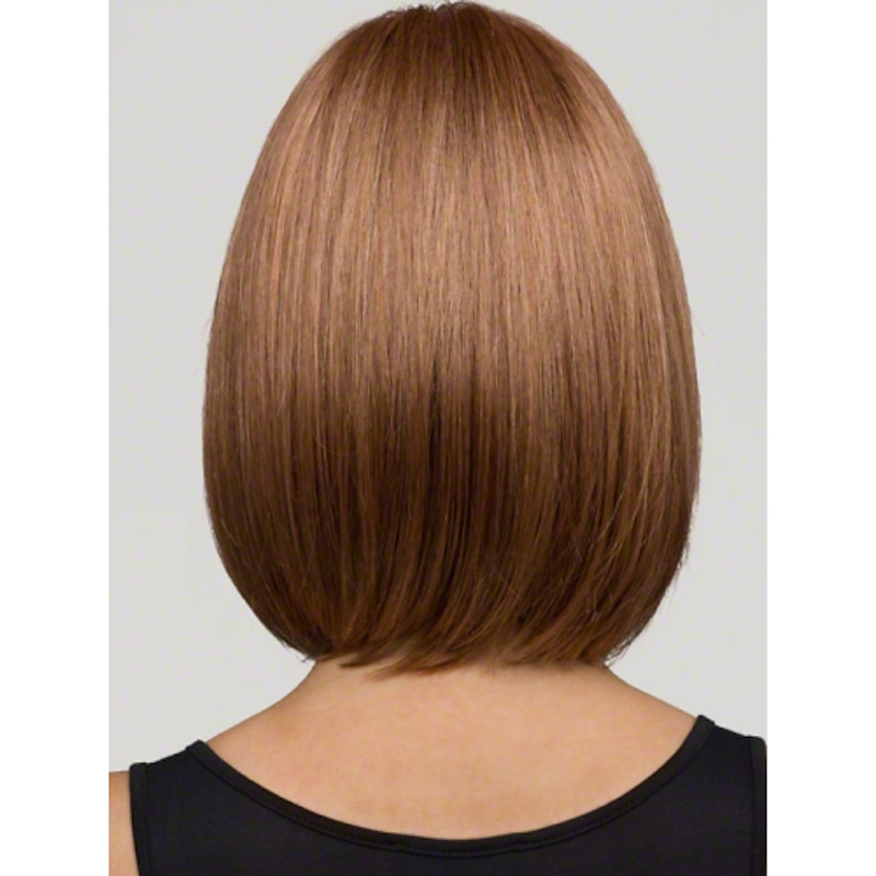 Human Hair Blend Wig Short Straight Bob Short Hairstyles 2020 Straight With Bangs Capless Women's Black Blonde Brown With Blonde 12 inch4