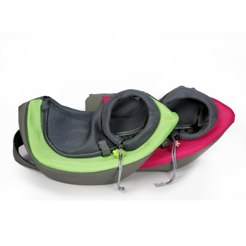 Dog Carrier Slings Portable Breathable Solid Colored Fabric Small Dog Green Purple Pink Dog chest side Backpack3