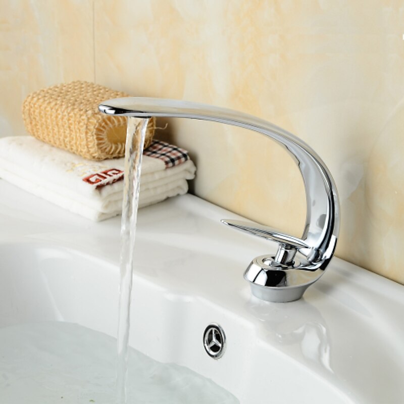 Bathroom Sink Faucet - FaucetSet Chrome Centerset One Hole / Single Handle One HoleBath Taps2