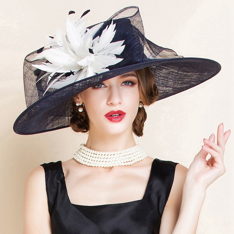 Flax Kentucky Derby Hat / Hats with Flower 1 Piece Horse Race / Ladies Day Headpiece dress to impress Race Day Dress 2025 2025 - $134.99