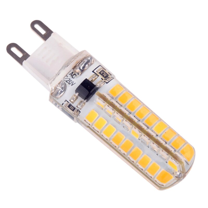 1pc 6pcs 10 Watts Silicone Coated G9 LED Light Bulb 360 Degree Dimmable G9 Light Bulb 60w Equivalent 72pcs SMD 3014 LED G9 AC220V3