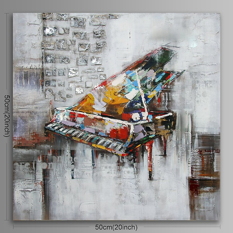 Oil Painting Hand Painted Square Abstract Still Life Modern Stretched Canvas2