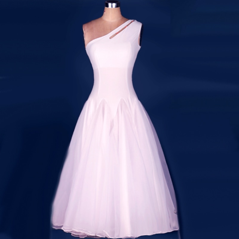 Ballroom Dance Dress Draping Women's Performance Sleeveless Chinlon Crepe / Modern Dance2