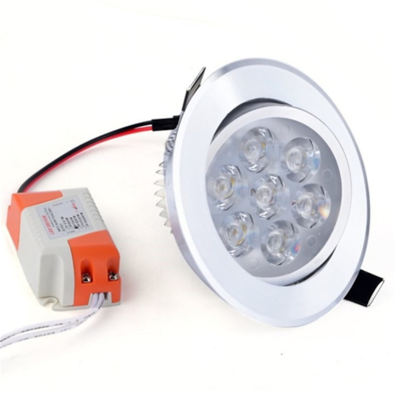 1pc 7W 7LEDs Easy Install Recessed LED Ceiling Lights LED Downlights Warm White Cold White 85-265V Home/Office4