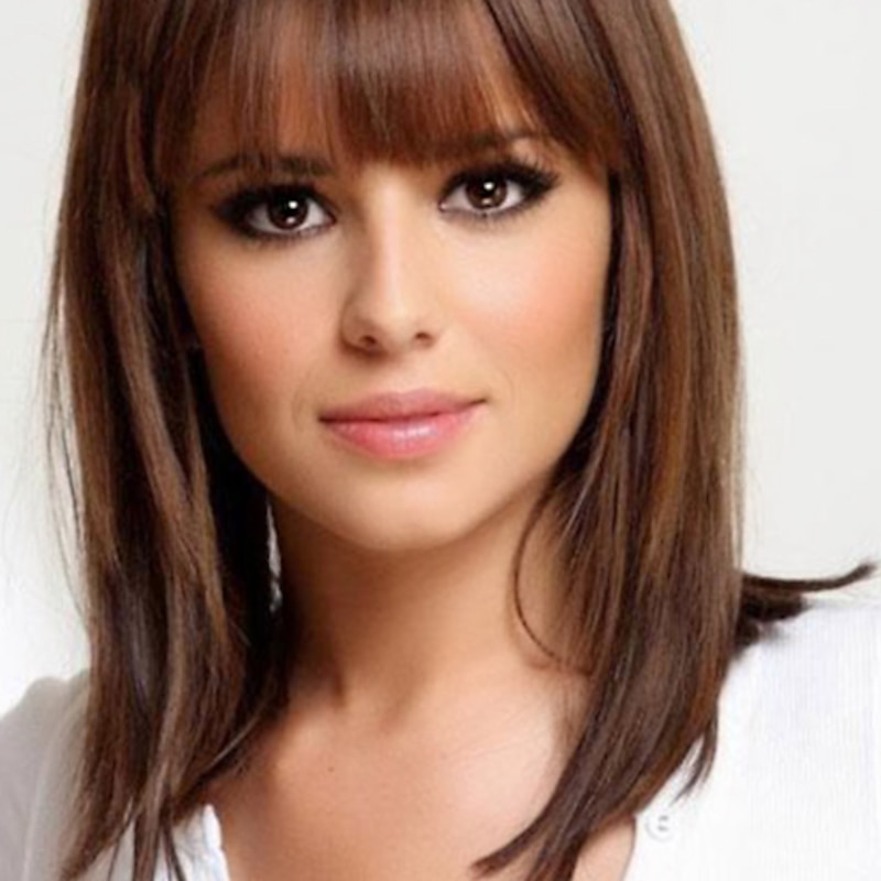 Human Hair Blend Wig Straight Neat Bang With Bangs Straight Capless Women's Strawberry Blonde / Bleach Blonde Auburn Brown / Bleach Blonde Dark Auburn3