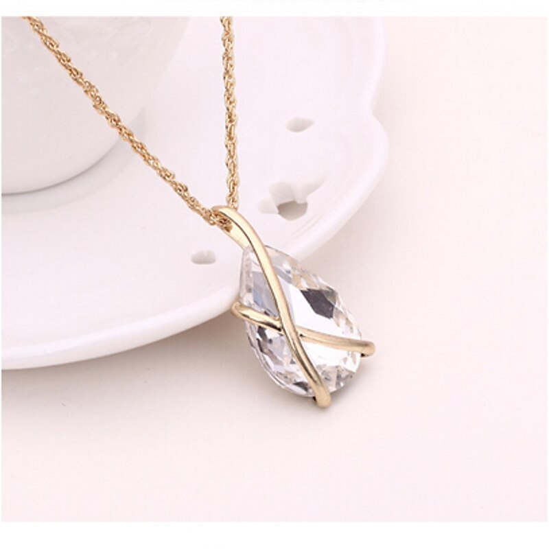 Jewelry Set Drop Earrings For Women's Sapphire Crystal Synthetic Emerald Party Wedding Special Occasion Gemstone & Crystal Crystal Rose Gold Plated Pear Cut Solitaire Teardrop Green Gray / Gift4