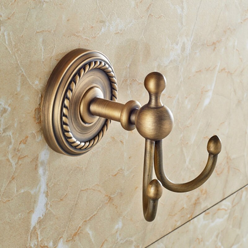 Antique Brass Wall Hook,Retro Style Robe Hook for Bathroom3