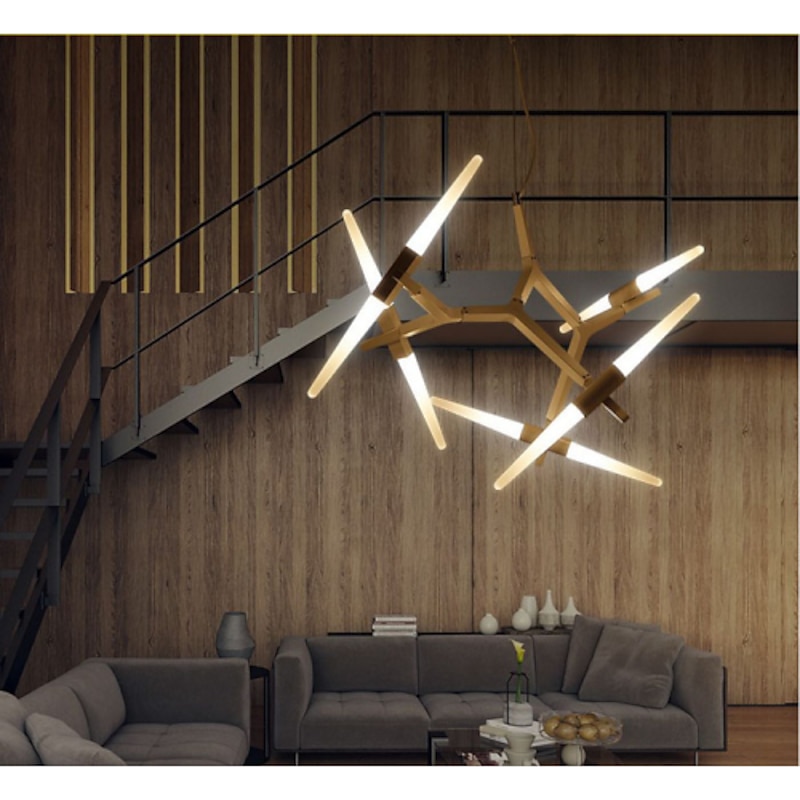 10-Light 100 cm Chandelier Metal Glass Sputnik Electroplated 110-120V 220-240V