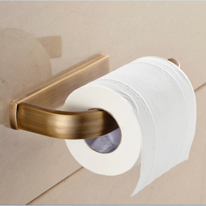 Toilet Paper Holders Contemporary Brass Roll Paper Holder Matte Brass 1pc2