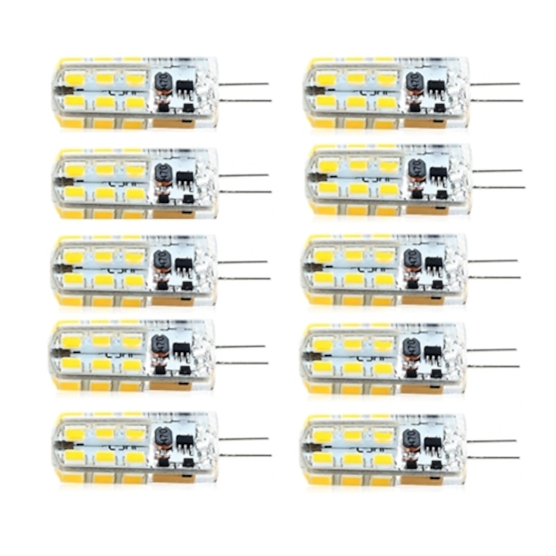 10pcs 2.5W LED Bi-pin Corn Lights Bulbs 260lm Dimmable G4 SMD2835 Landscape 25W Halogen Bulb Replacement Warm Cold White AC12V DC12V AC220V