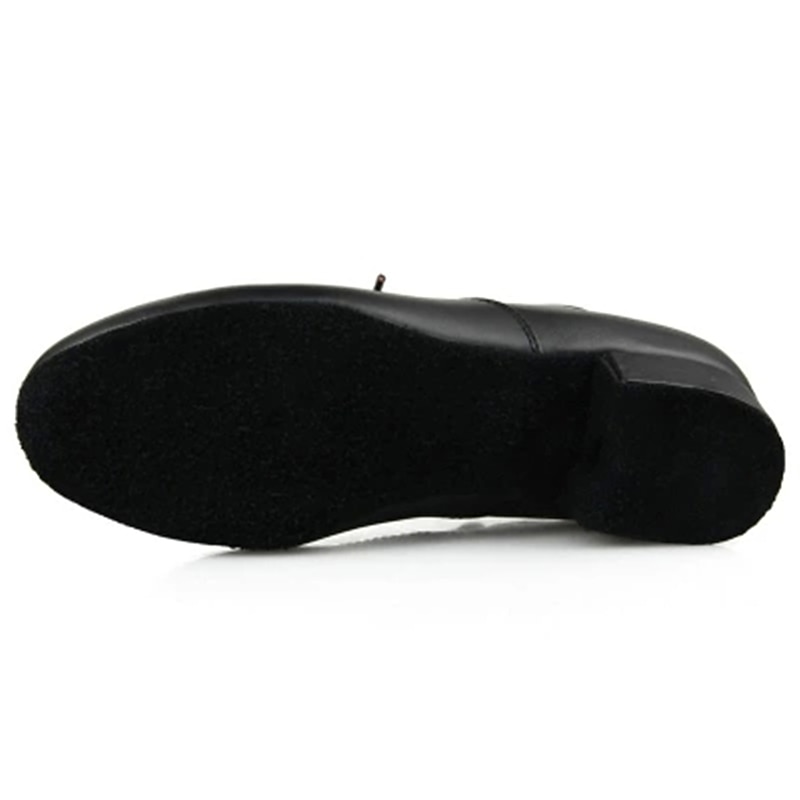 Men's Black Leather Oxford Latin Dance Shoes with Lace-Up Design, Comfortable Ballroom and Jazz Shoes for Performances4
