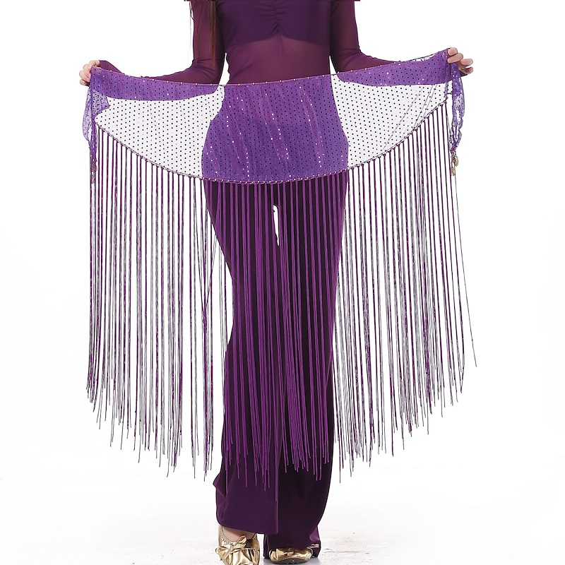 Belly Dance Hip Scarf Tassel Women's Training Spandex / Ballroom4