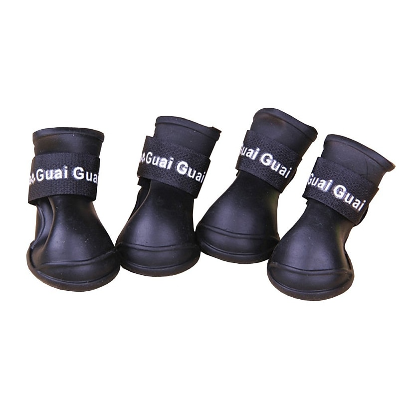 Dog Pets Shoes Boots / Shoes Dog Boots / Dog Shoes Rain Boots Rain Boots N / A For Pets Rubber Black4
