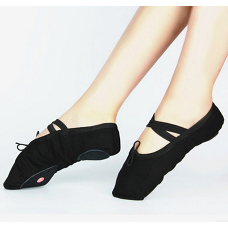 Women's Ballet Shoes Practice Flat Sneaker Practice Gore Elastic Band Slip-on Kid's Black White Red4