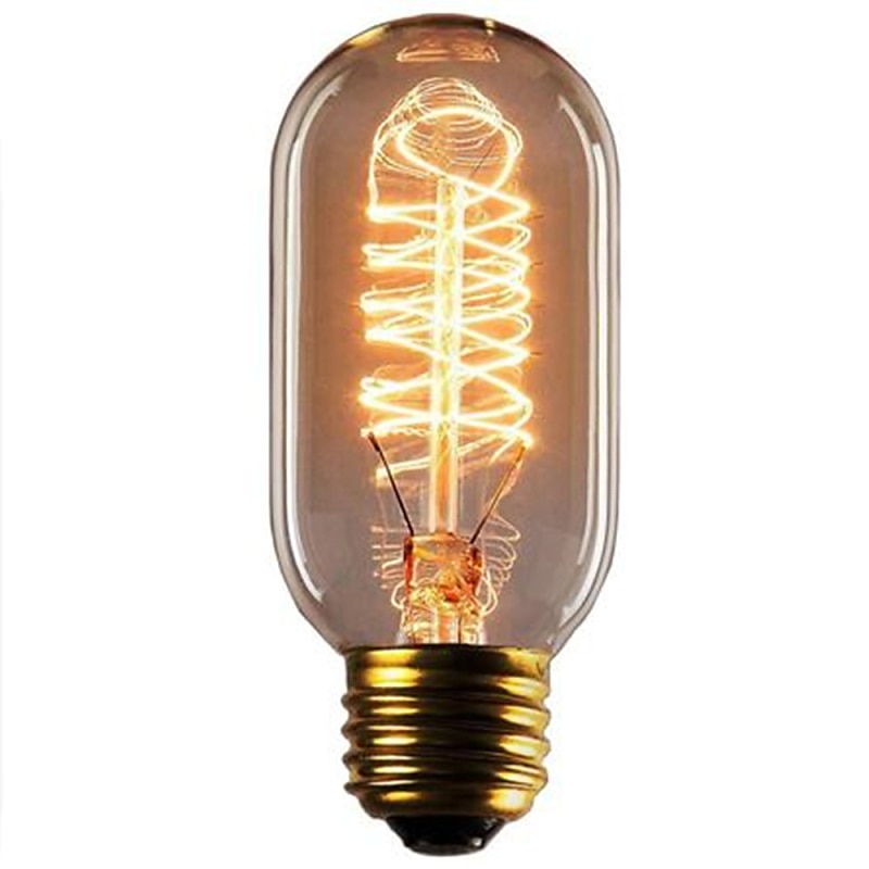 5pcs 40W Edison Vintage Incandescent Light Bulb Dimmable T45 Antique Spiral Filament E26 E27 Amber Warm White for Home Lighting Fixture 220-240V4