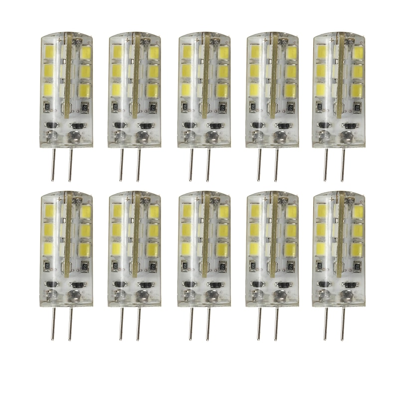 10 pcs G4 24LED SMD2835 Dimmable Decorative Corn Light DC12V White / Warm White
