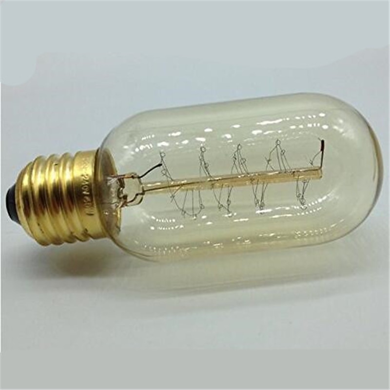 5pcs 40W Edison Vintage Incandescent Light Bulb Dimmable T45 Antique Spiral Filament E26 E27 Amber Warm White for Home Lighting Fixture 220-240V3