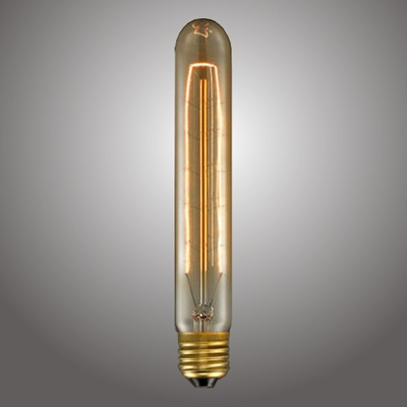 5pcs T9/T185 40W Vintage Edison Light Bulbs Antique Incandescent Bulb E26 E27 Tubular Bulb Nostalgic Tungsten Filament Golden Tinted Glass for Industrial Wall Sconces Pendant Lighting 220-240V3