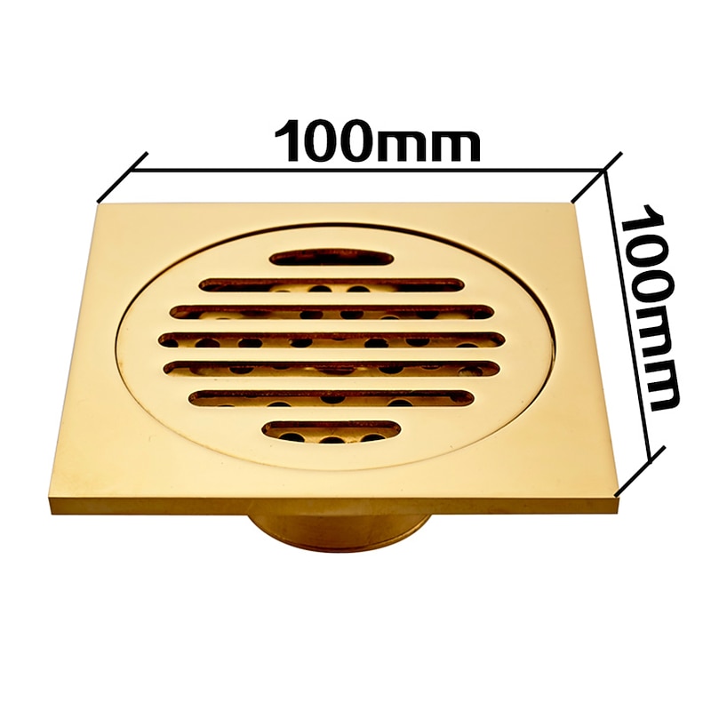 Square Shower Floor Drain Brass Removable Multipurpose Invisible Look Brass and Zinc Alloy Drain 1 pc3