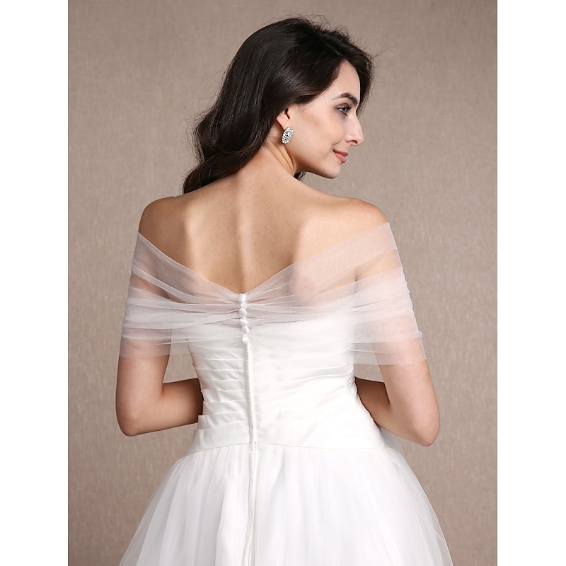 Sleeveless Shrugs Tulle Wedding / Party Evening Women's Wrap With Appliques4