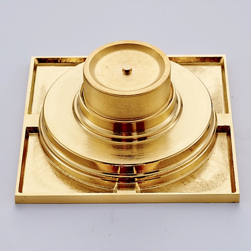 Square Shower Floor Drain Brass Removable Multipurpose Invisible Look Brass and Zinc Alloy Drain 1 pc2