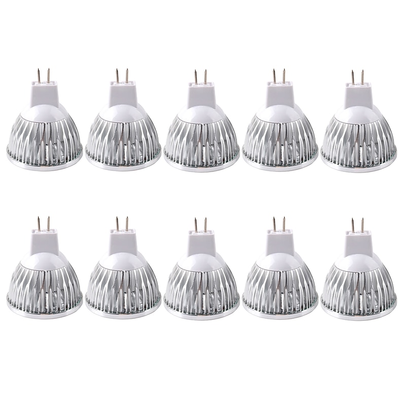 10 Pack, MR16/GU5.3 35W LED Bulbs 210LM, 12V DC, 20 Watt Incandescent Equivalent, Ultra Bright Energy Saving Spotlight