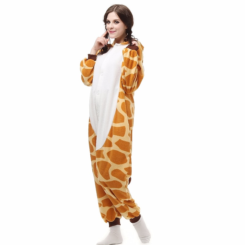 Adults' Patchwork Nightwear Camouflage Onesie Costume Carnival Costume Giraffe Onesie Pajamas Kigurumi Pajamas Pajamas For Men and Women Christmas Carnival New Year Cartoon4