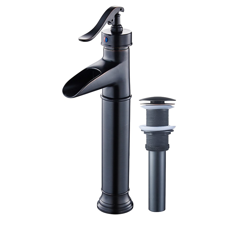 Bathroom Sink Faucet - Thermostatic / Widespread Oil-rubbed Bronze Vessel Single Handle One HoleBath Taps2