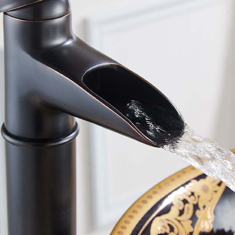 Bathroom Sink Faucet - Thermostatic / Widespread Oil-rubbed Bronze Vessel Single Handle One HoleBath Taps3