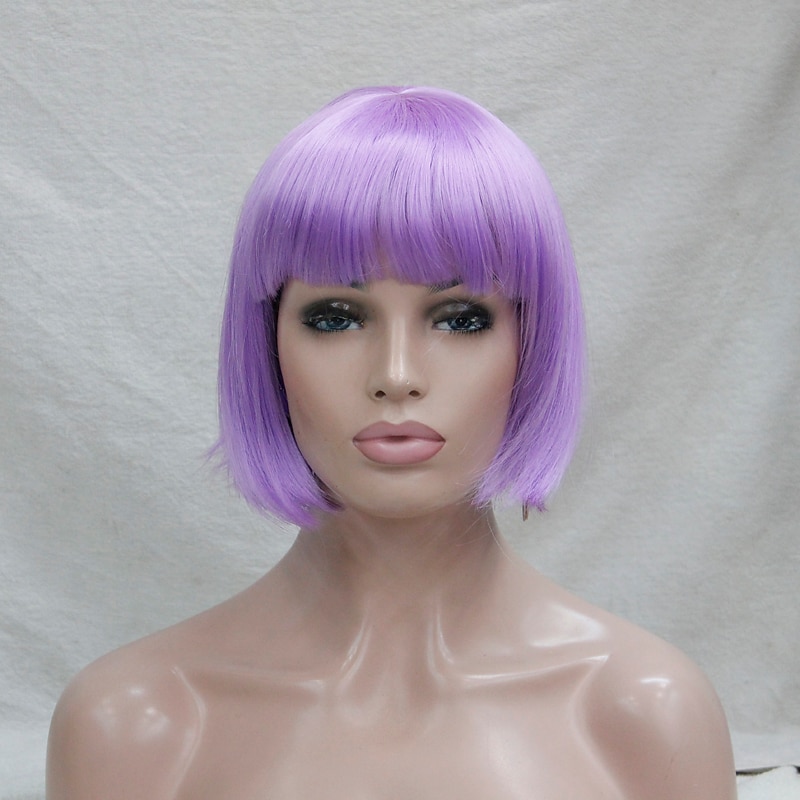 Purple Wigs for Women Cosplay  Wig Synthetic Wig Cosplay Wig Straight Straight Bob Wig Purple Synthetic Hair Purple Halloween Wigs