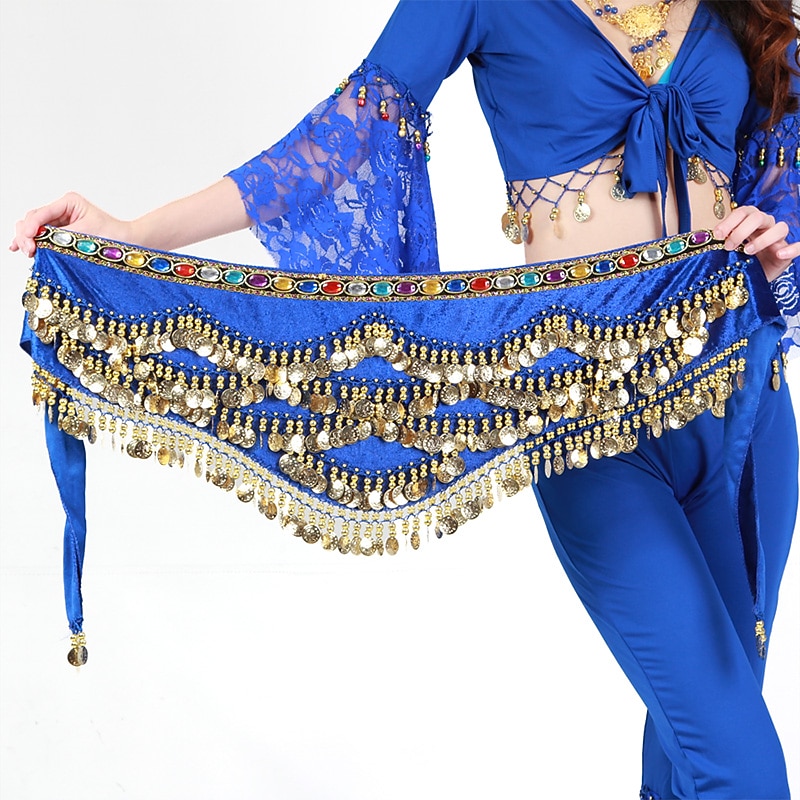 Hip Scarves Women's Training Polyester Gold Coin / Beading Animals / Christmas Decorations / Halloween Decorations Hip Scarf / Belly Dance / Princess / Historical Characters / Fairies