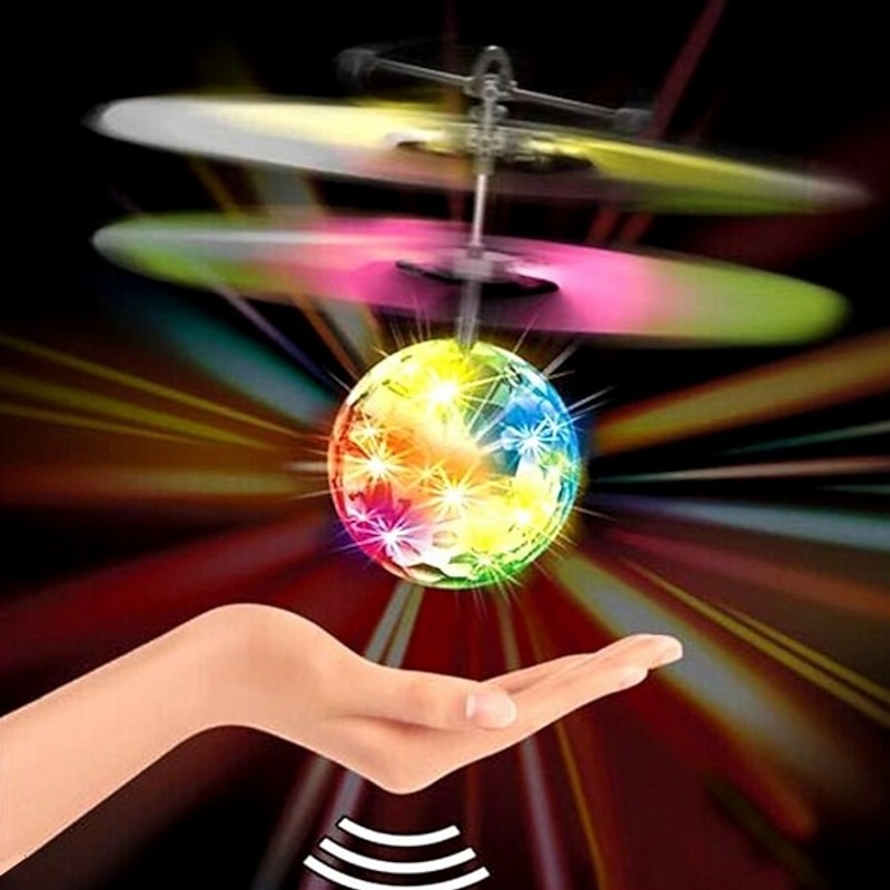 Magic Flying Ball Toy - Infrared Induction RC Drone, Disco Light LEDs, Rechargeable Indoor Outdoor Helicopter - for Boys Girls Festive Teens Tweens & Adults