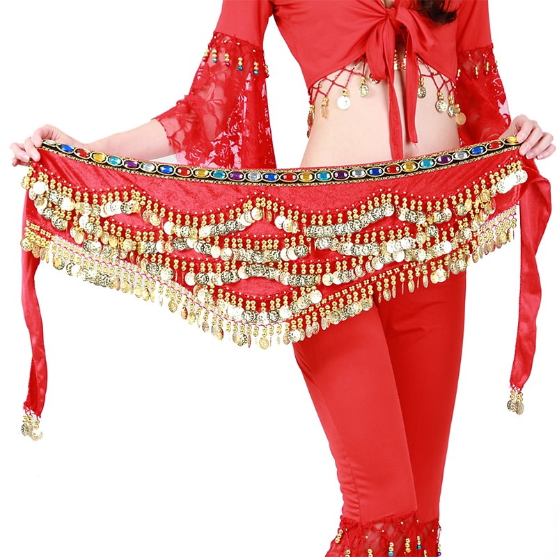 Hip Scarves Women's Training Polyester Gold Coin / Beading Animals / Christmas Decorations / Halloween Decorations Hip Scarf / Belly Dance / Princess / Historical Characters / Fairies4