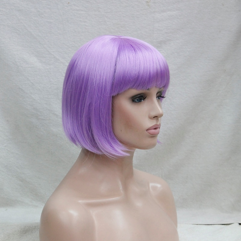 Purple Wigs for Women Cosplay  Wig Synthetic Wig Cosplay Wig Straight Straight Bob Wig Purple Synthetic Hair Purple Halloween Wigs2
