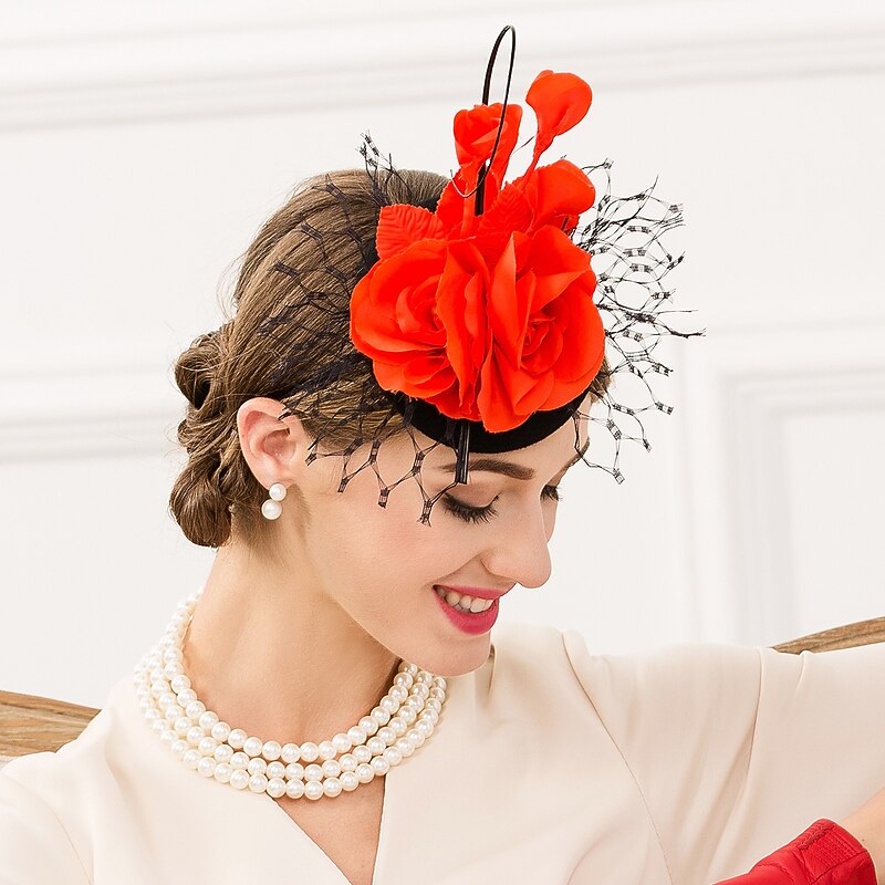 Women's Feather / Wool / Net Headpiece-Wedding / Special Occasion / Casual Fascinators / Hats 1 Piece4