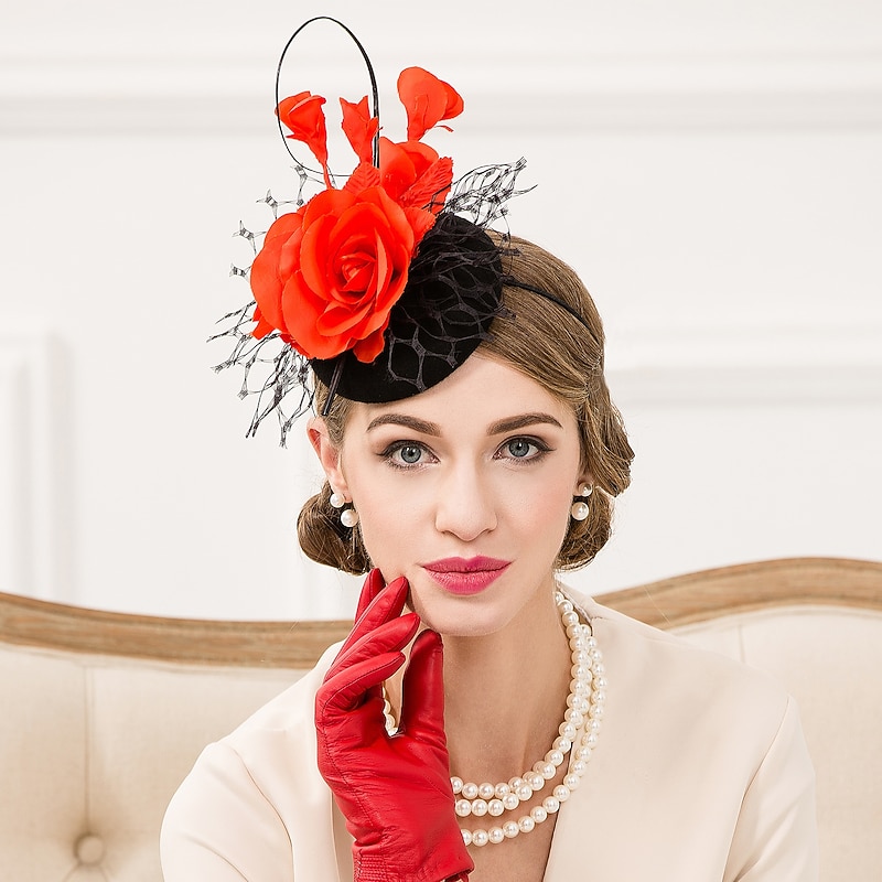 Women's Feather / Wool / Net Headpiece-Wedding / Special Occasion / Casual Fascinators / Hats 1 Piece