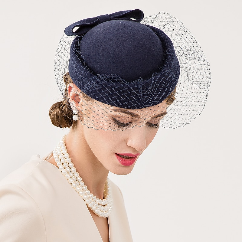 Wool / Net Kentucky Derby Hat / Fascinators / Hats with Floral 1pc Wedding / Special Occasion / Casual Headpiece4