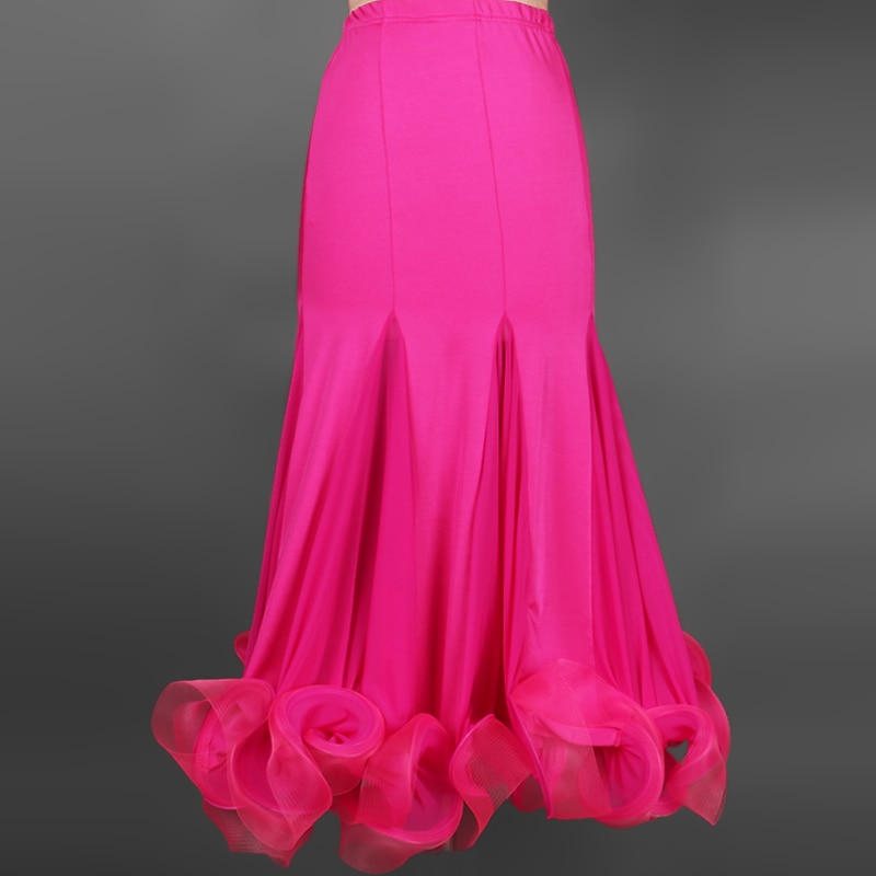 Ballroom Dance Skirt Draping Women's Performance Dropped Spandex4