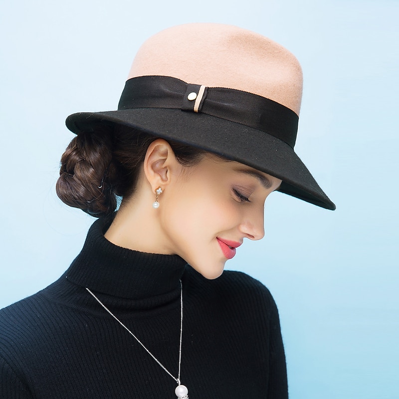 Women's Hat Bucket Hat Camel black / camel Black Outdoor Daily Breathable4