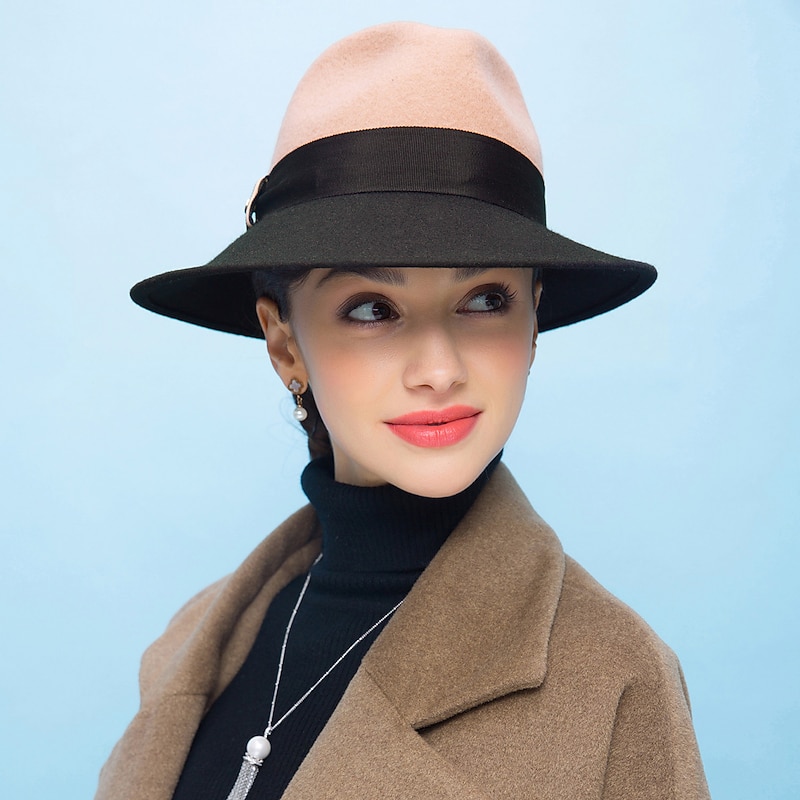 Women's Hat Bucket Hat Camel black / camel Black Outdoor Daily Breathable