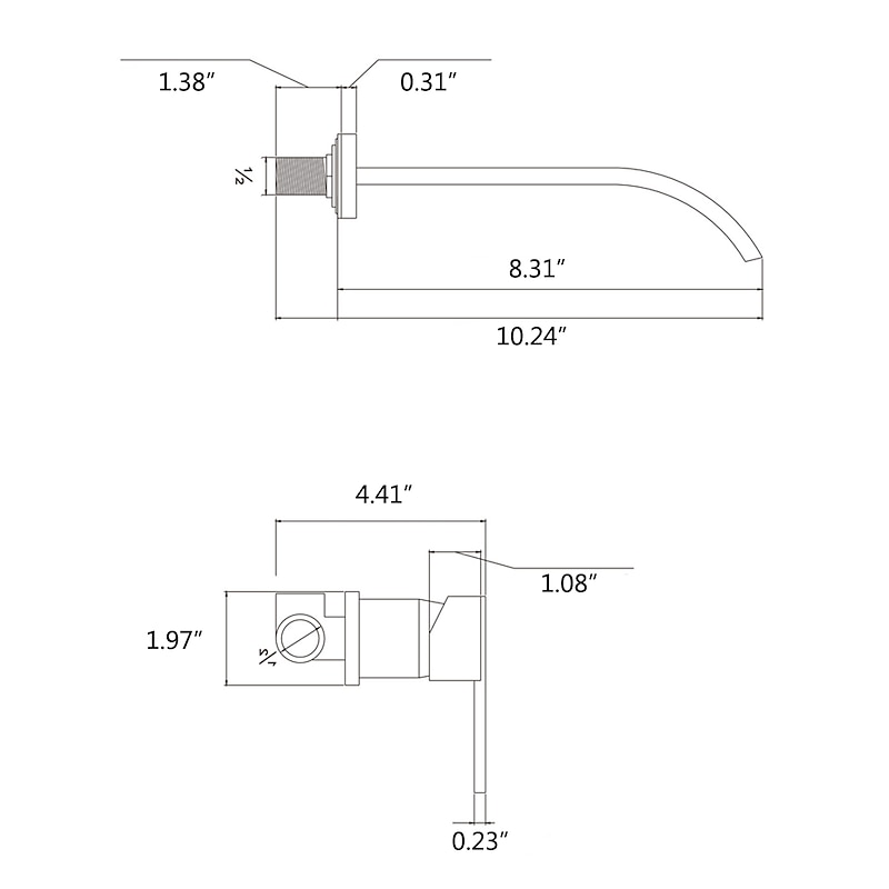 Bathroom Sink Faucets,Brass Waterfall Modern Style Wall Mount Single Handle Two Holes Chrome Finish Bath Tap with Cold and Hot Switch2